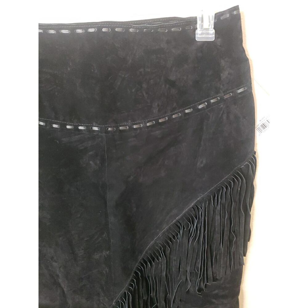 Scully Leather Womens Long Suede Fringe Skirt Black Size XL Western Country - Picture 6 of 13